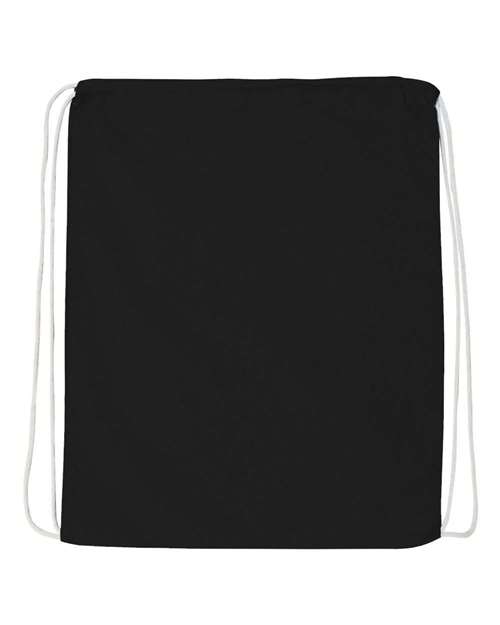 Q-Tees Q4500, Economical Cotton Drawstring Bag, Black