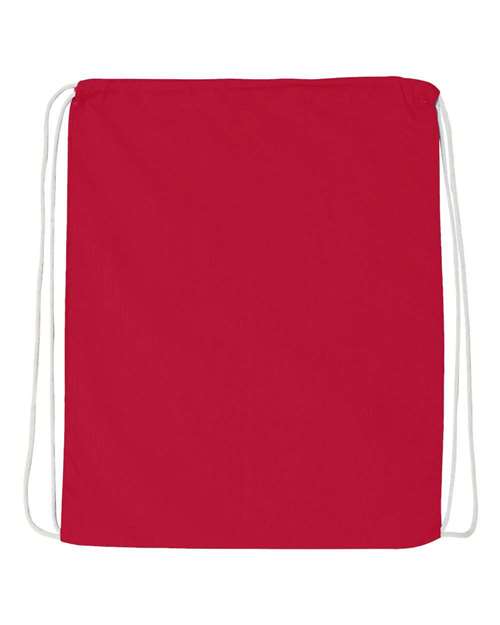 Q-Tees Q4500, Economical Cotton Drawstring Bag, Red