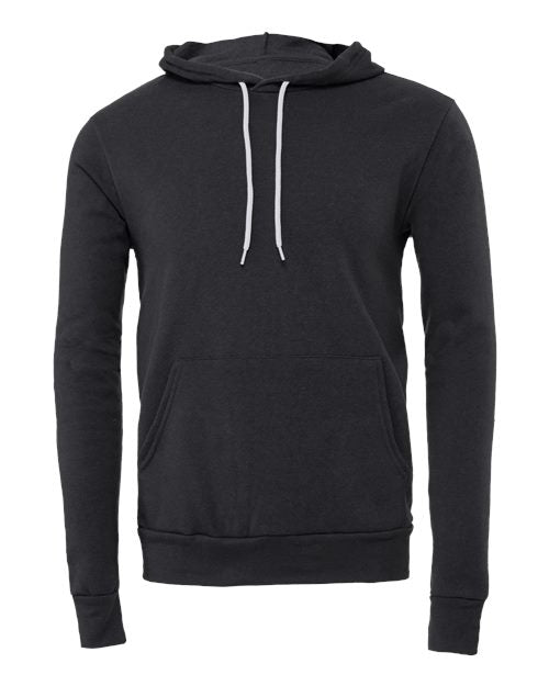 BELLA + CANVAS 3719, Unisex Sponge Fleece Hoodie Sweatshirt, Dark Grey