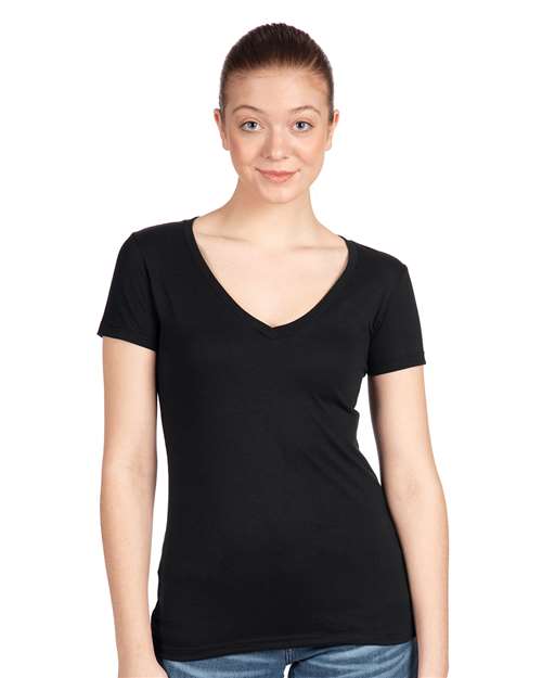Women's Ideal V-Neck T-Shirt - Black -  - 3898 - Toronto Screen Printing- Color