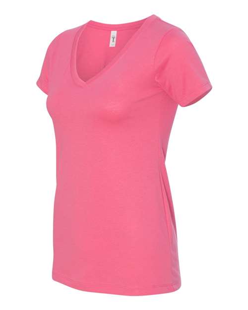Next Level 1540, Women's Ideal V-neck Tee, Hot Pink