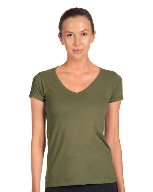 Next Level 1540, Women's Ideal V-neck Tee, Military Green