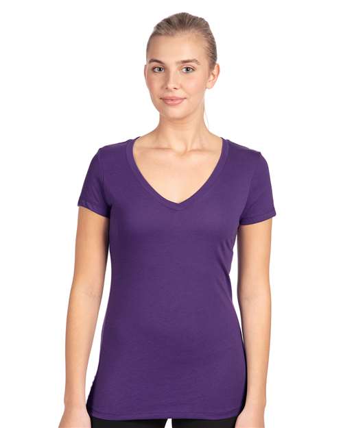 Next Level 1540, Women's Ideal V-neck Tee, Purple Rush