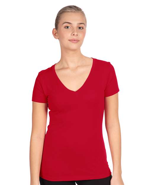 Next Level 1540, Women's Ideal V-neck Tee, Red