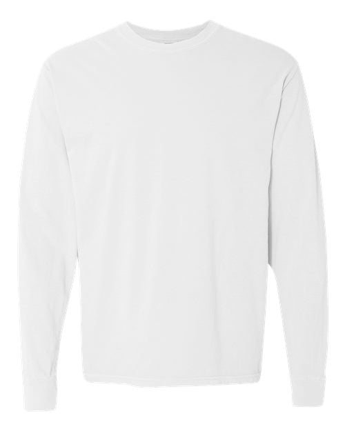 Unisex Garment-Dyed Heavyweight Long Sleeve T-Shirt - White -  - 2217