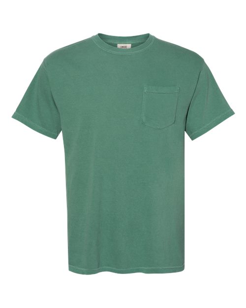 Unisex Garment-Dyed Heavyweight Pocket T-Shirt - Light Green -  - 1963