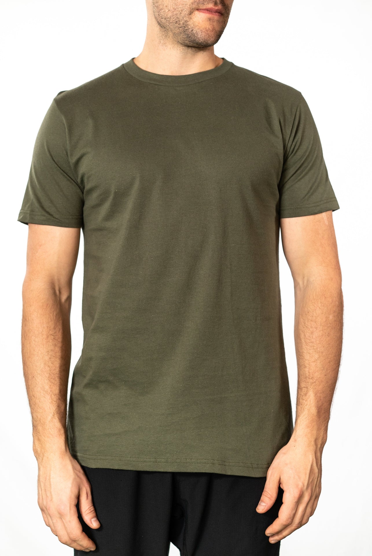 47151 - Mens Premium Tee Surplus Green 47151 COTTON FITTED Lightweight MEN OPTIMA Premium REGULAR shsdchildproduct tearaway