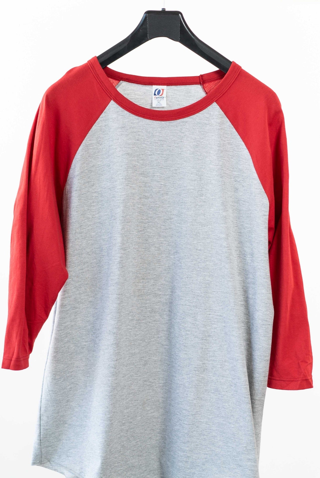 47289 - Men's Baseball Tee Heather Red 3/4 SLEEVES 47289 baseball CLOSEOUT COTTON / POLYESTER FITTED Lightweight MEN Men's ON SALE OPTIMA REGULAR tearaway TEES