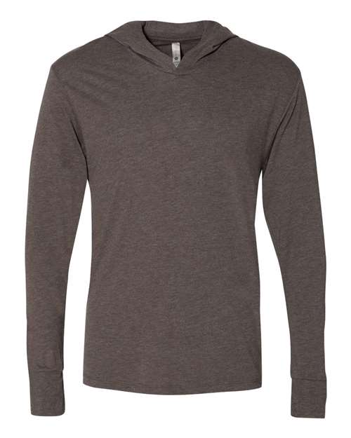 Unisex Triblend Hooded Long Sleeve Pullover T-Shirt - - 3222 Macchiato XS 4-4.9 oz 6021 82018 Adult Athletics Best Selling Brands Blends CA New ab Cotton Cotton - Combed Cotton - Ringspun Fashion T-Shirts Fitted Garment Washed Go To Fashion Hooded Jersey Light (Under 5 oz) Long Sleeves Mens & Unisex Next Level Next Level Triblend and Sueded No Visible Logos Polyester Pullovers Rayon Side Seams T-Shirts T-Shirts - Long Sleeve Tagged Tops Triblends Unisex