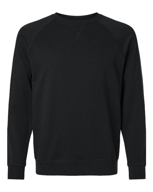 Next Level 9000, Unisex Laguna Raglan Crewneck Sweatshirt, Black