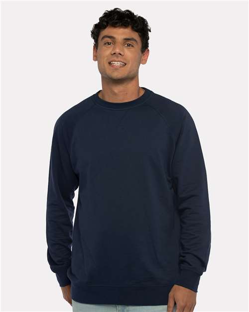 Next Level 9000, Unisex Laguna Raglan Crewneck Sweatshirt, Midnight Navy