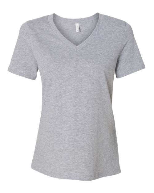 BELLA + CANVAS 6405CVC, Women's Relaxed Heather Cvc V-neck Tee, Athletic Heather