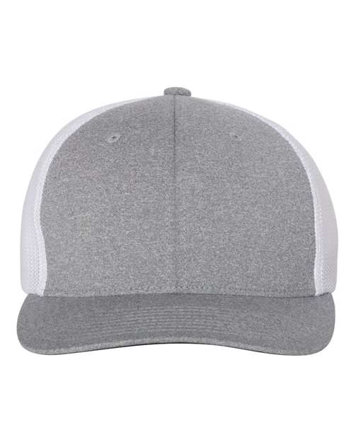 Mélange Trucker Cap - - 4303 Heather Grey White One Size 15795 6311 Adult Blends Fitness and Wellness Fitted Flexfit Go To Fashion Hats Headwear Mens & Unisex Mesh Mesh Back Mid Profiles No Visible Logos One Size Polyester Polyester - Over 50% Pre-Curved Visor School & Team Six-Panel Spandex Structured Truckers
