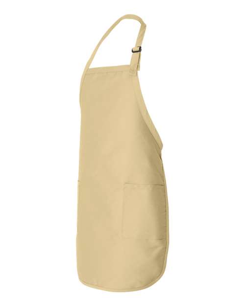 Q-Tees Q4350, Full-length Apron With Pockets, Natural