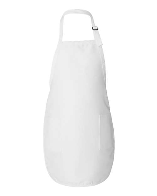 Q-Tees Q4350, Full-length Apron With Pockets, White