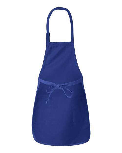 Q-Tees Q4350, Full-length Apron With Pockets, Royal