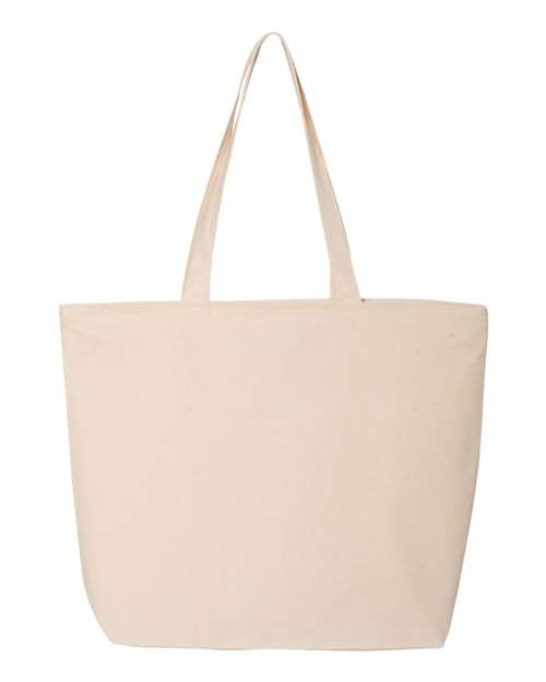 Q-Tees Q611, 25l Zippered Tote, Natural