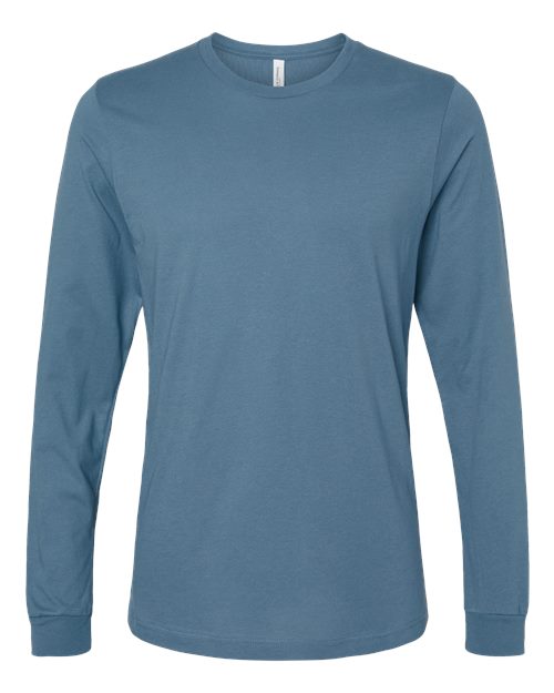 BELLA + CANVAS 3501, Unisex Jersey Long Sleeve Tee, Steel Blue