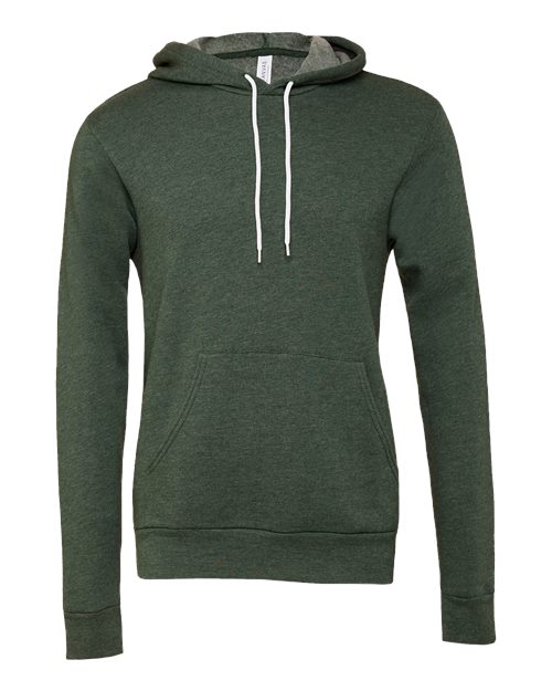 BELLA + CANVAS 3719, Unisex Sponge Fleece Hoodie Sweatshirt, Heather Forest