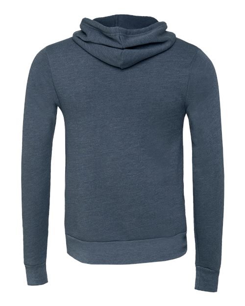 BELLA + CANVAS 3719, Unisex Sponge Fleece Hoodie Sweatshirt, Heather Navy
