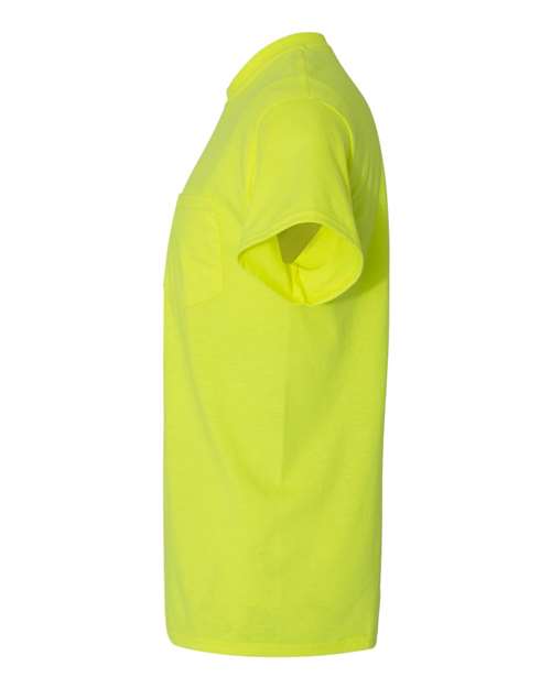 Gildan 5300, Unisex Heavy Cotton Pocket T-shirt, Safety Green