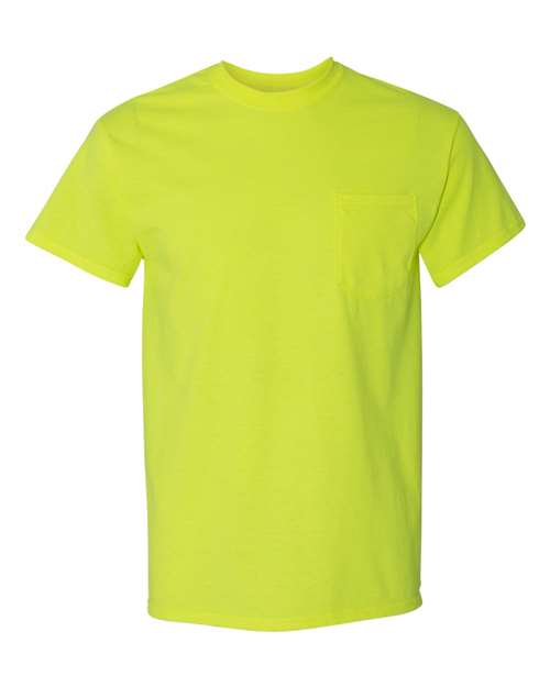 Gildan 5300, Unisex Heavy Cotton Pocket T-shirt, Safety Green
