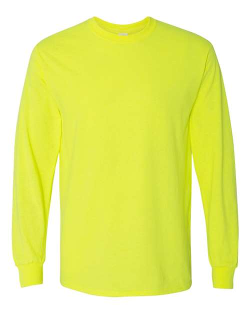 Gildan 5400, Unisex Heavy Cotton Long Sleeve T-shirt, Safety Green