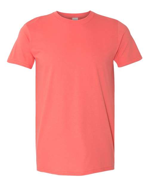 Softstyle Ring-Spun T-Shirt | Comfortable | Unisex - 64000 Coral Silk casual comfortable cotton everyday wear Polyester printable ring-spun softstyle t-shirt T-Shirts - Core unisex