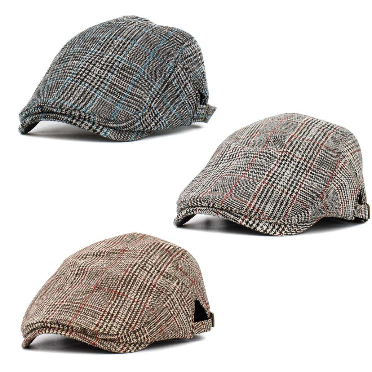 IVY Hat -K232, Plaid Pattern, Multi-Coloured, Adjustable Fashion Hat