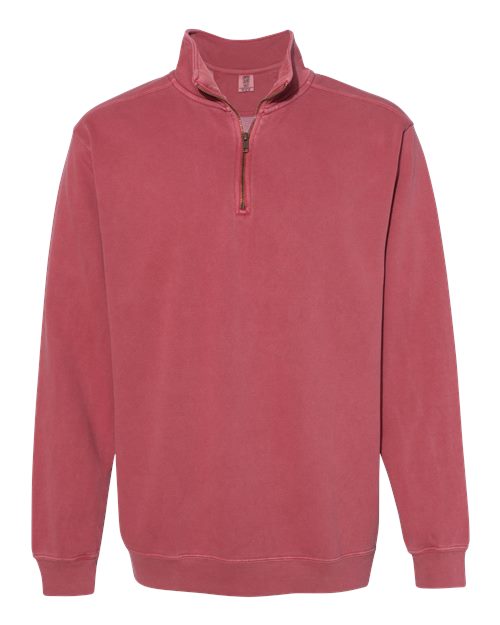 Comfort Colors 1580, Unisex Garment-dyed Quarter-zip Sweatshirt, Crimson