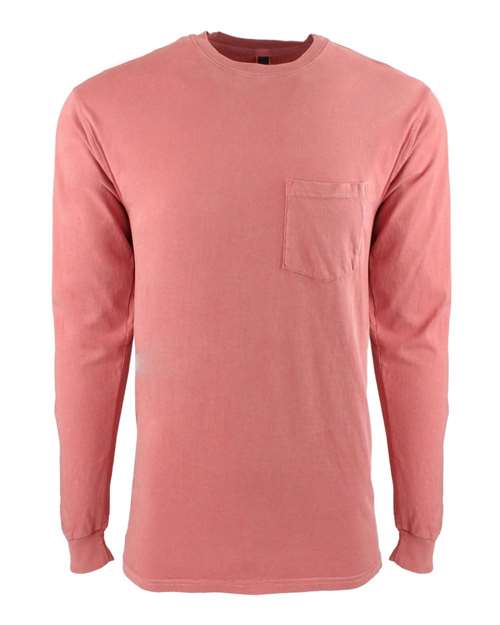 Unisex Inspired Dye Long Sleeve Pocket T-Shirt - - 4865 Guava 39818 5-5.9 oz 7451 Adult Best Selling Brands CA New ab Cotton - 100% Cotton - Combed Cotton - Over 50% Cotton - Ringspun Crewneck Cuffed / Cuffs Fitted Garment & Pigment Dyed Garment Dyed Garment Washed Go To Fashion Jersey Long Sleeves Mens & Unisex Next Level No Visible Logos Pockets Regular (5-6 oz) Ribbed Side Seams T-Shirts T-Shirts - Long Sleeve Tear Away Tops Unisex