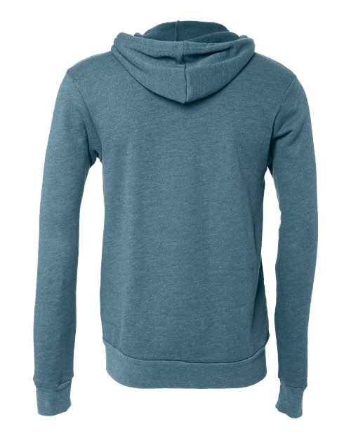 BELLA + CANVAS 3739, Unisex Sponge Fleece Full-zip Hoodie Sweatshirt, Heather Deep Teal