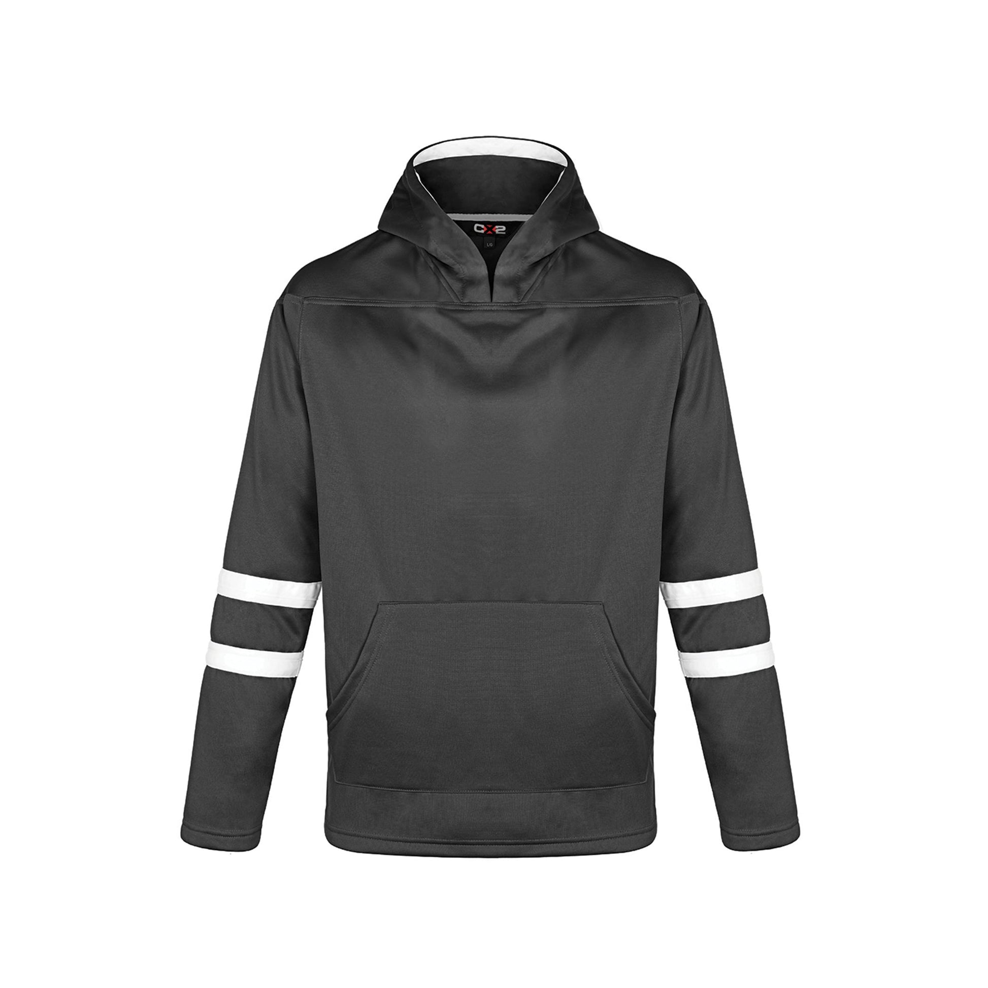 L0617Y - Dangle - Youth Pullover Hockey Lace Hooded Sweatshirt Black White 100% Polyester Brushed Fleece 617y CX2 youth