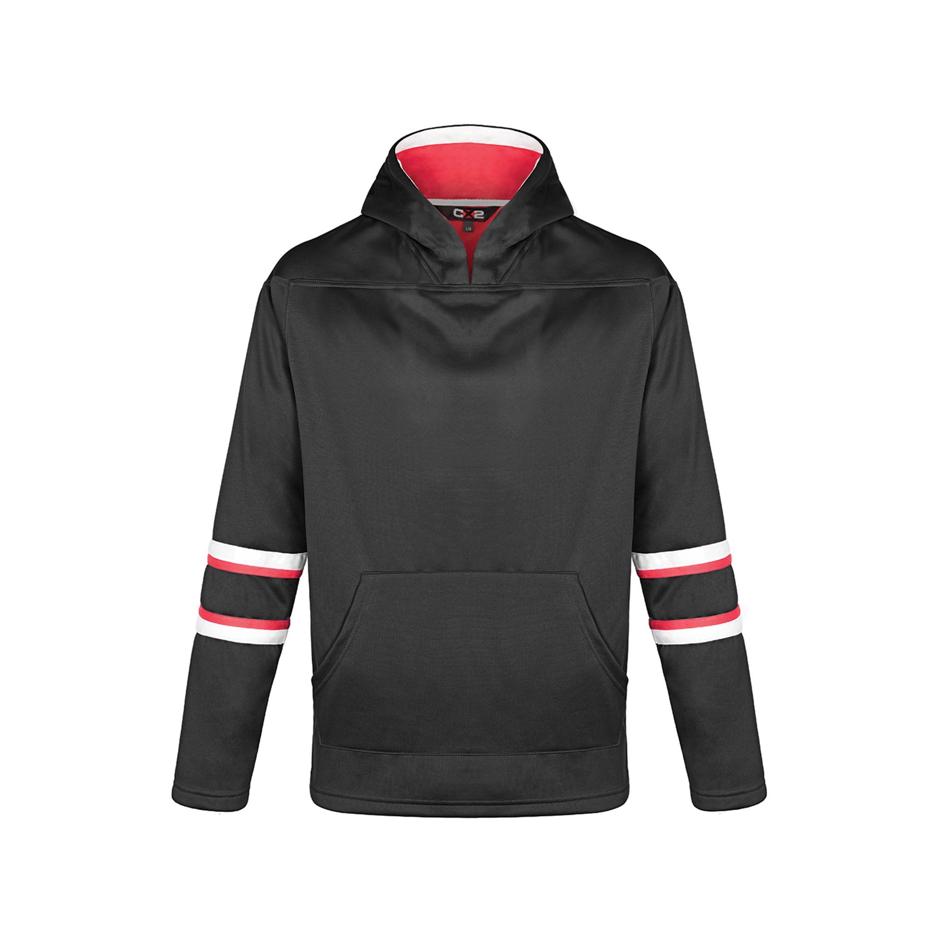 L0617Y - Dangle - Youth Pullover Hockey Lace Hooded Sweatshirt Black Red White 617y CX2 hoodie hoodies youth