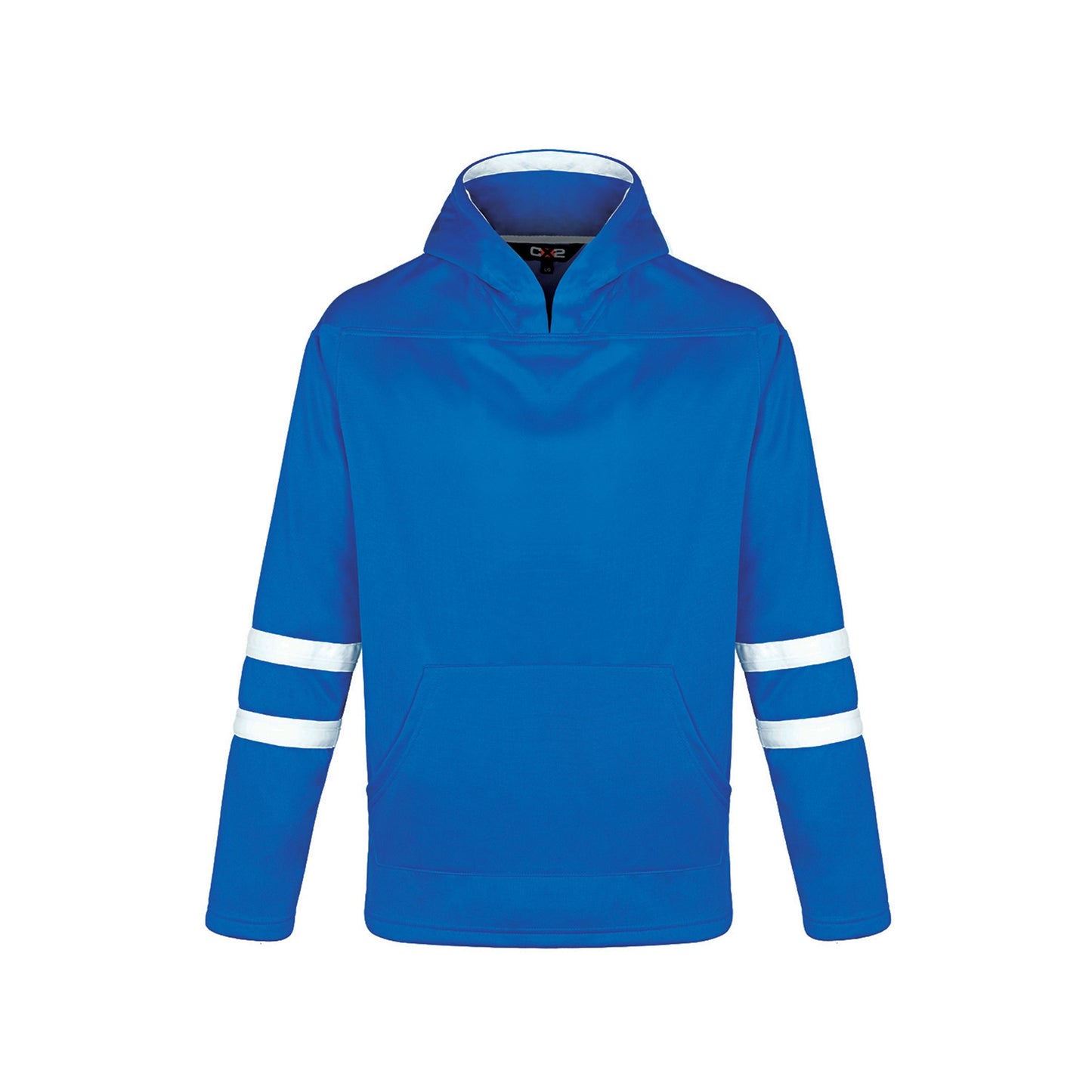 L0617Y - Dangle - Youth Pullover Hockey Lace Hooded Sweatshirt Blue White 100% Polyester Brushed Fleece 617y CX2 youth