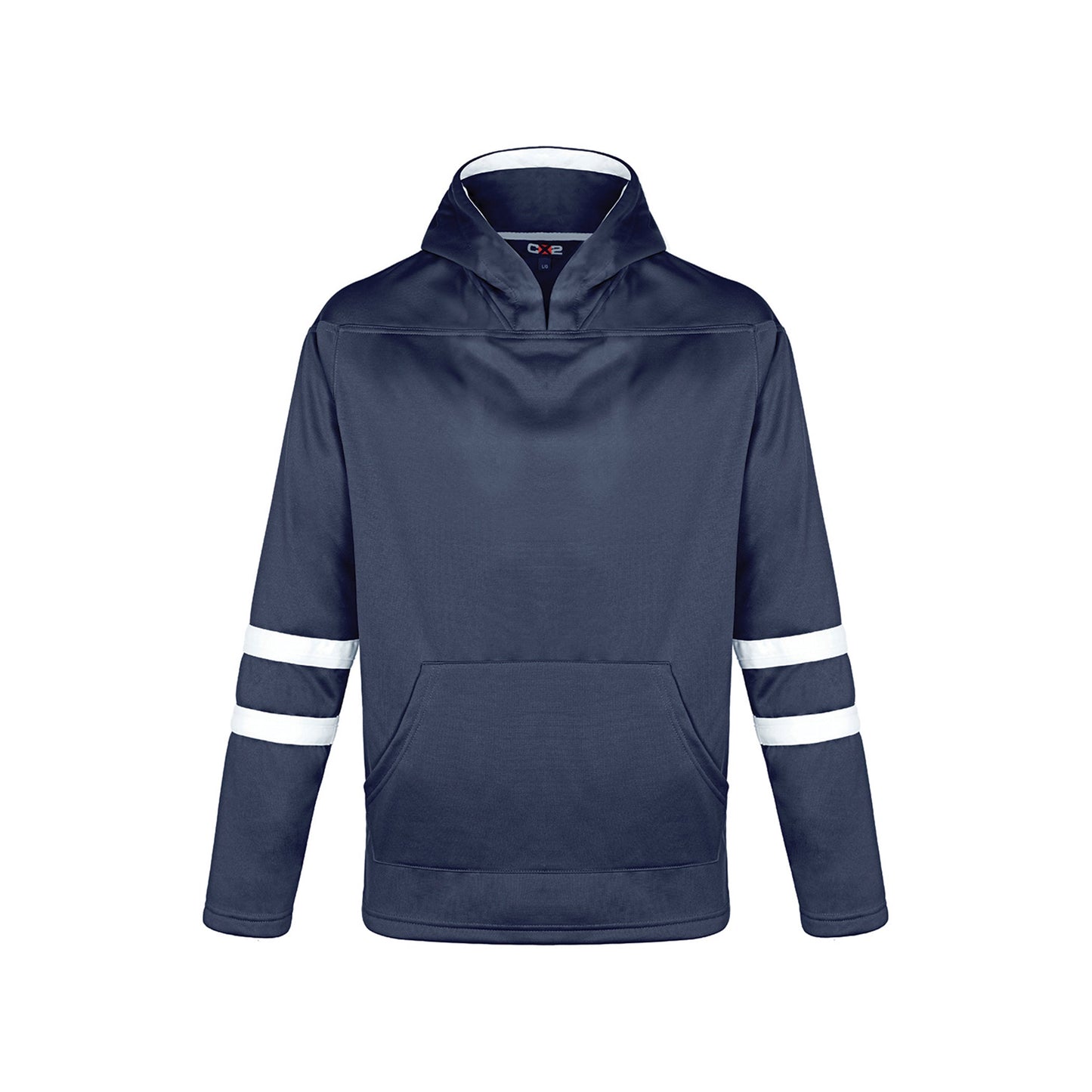 L0617Y - Dangle - Youth Pullover Hockey Lace Hooded Sweatshirt Navy White 100% Polyester Brushed Fleece 617y CX2 youth