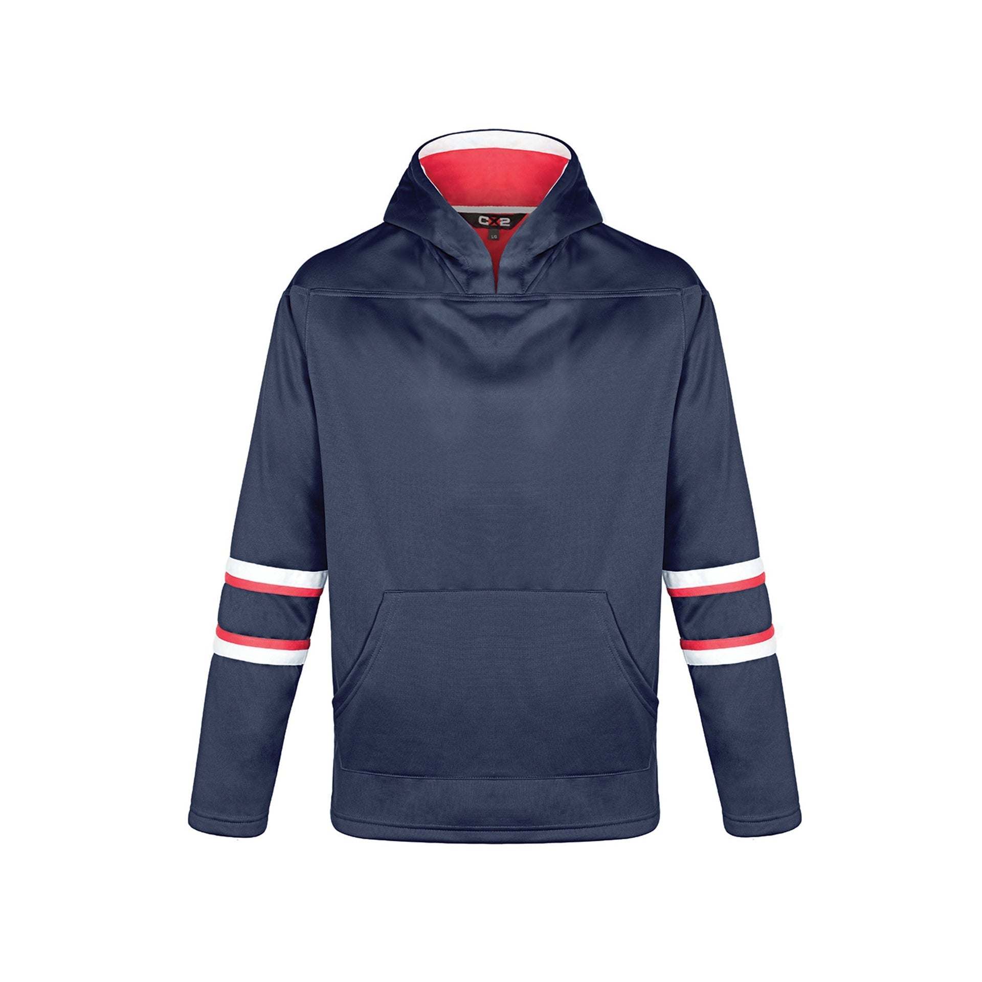 L0617Y - Dangle - Youth Pullover Hockey Lace Hooded Sweatshirt Navy Red White 617y CX2 hoodie hoodies youth