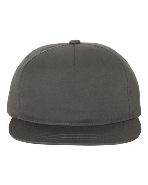 Lightly-Structured Five-Panel Snapback Cap - - 5766 Charcoal Adjustable 44495 6502 Adjustable Adult Blends Cotton Cotton - Over 50% Fitness and Wellness Five-Panel Go To Fashion Hats Headwear Mens & Unisex Mid Profiles No Visible Logos One Size Open Backs Polyester Pre-Curved Visor School & Team Snapback Structured What's New CA YP Classics
