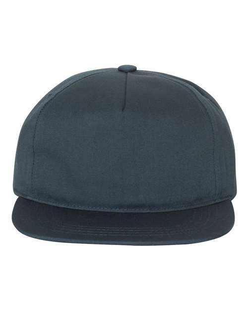 Lightly-Structured Five-Panel Snapback Cap - - 5766 Navy Adjustable 44495 6502 Adjustable Adult Blends Cotton Cotton - Over 50% Fitness and Wellness Five-Panel Go To Fashion Hats Headwear Mens & Unisex Mid Profiles No Visible Logos One Size Open Backs Polyester Pre-Curved Visor School & Team Snapback Structured What's New CA YP Classics