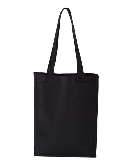Q-Tees Q1000, 12l Gussetted Shopping Bag, Black