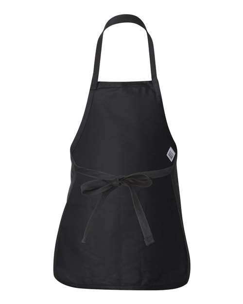 Q-Tees Q4250, Full-length Apron With Pouch Pocket, Black