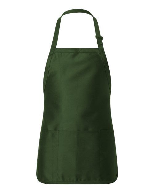 Q-Tees Q4250, Full-length Apron With Pouch Pocket, Forest