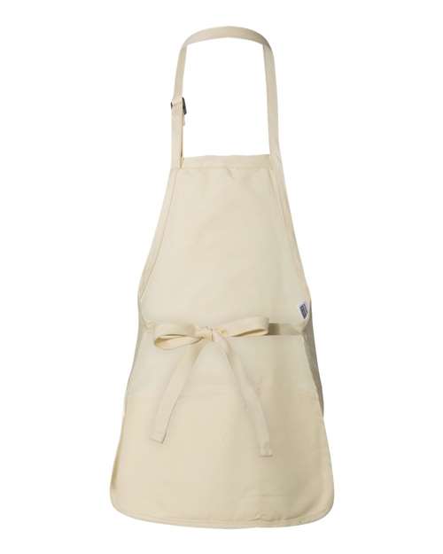 Q-Tees Q4250, Full-length Apron With Pouch Pocket, Natural