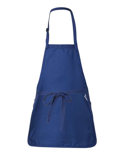 Q-Tees Q4250, Full-length Apron With Pouch Pocket, Royal