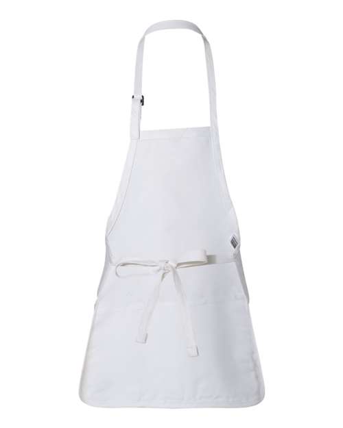 Q-Tees Q4250, Full-length Apron With Pouch Pocket, White