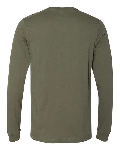 BELLA + CANVAS 3501, Unisex Jersey Long Sleeve Tee, Military Green