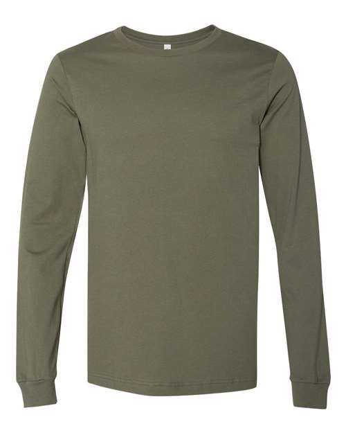 BELLA + CANVAS 3501, Unisex Jersey Long Sleeve Tee, Military Green