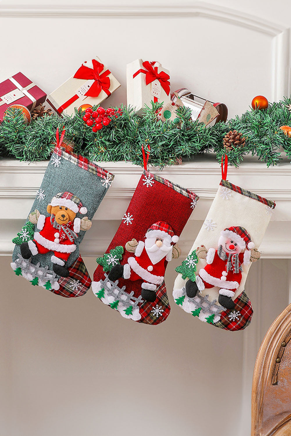 Fiery Red Christmas Holiday Home Hanging Décor Stocking Color Black Color Red Day Christmas red stocking stockings