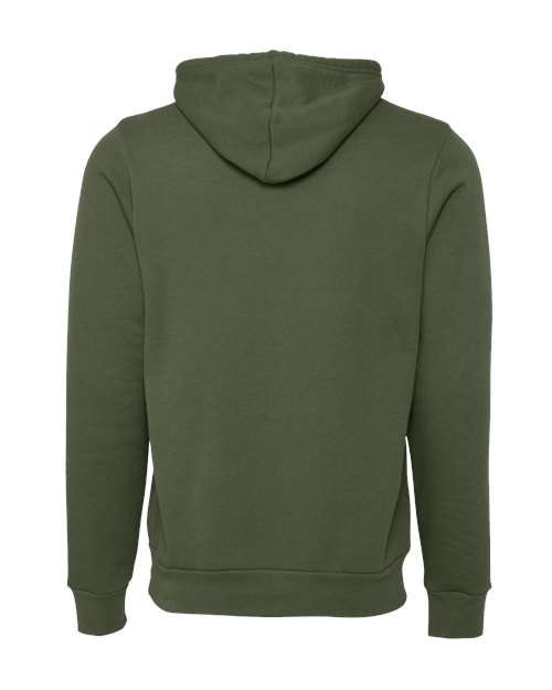 BELLA + CANVAS 3719, Unisex Sponge Fleece Hoodie Sweatshirt, Military Green