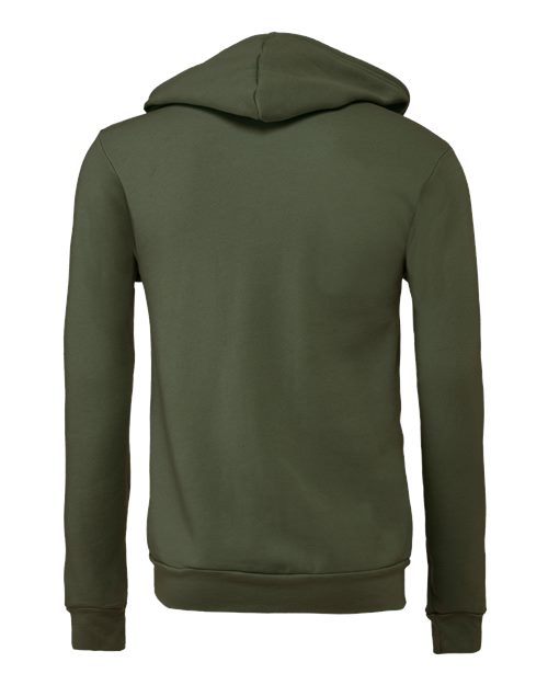 BELLA + CANVAS 3739, Unisex Sponge Fleece Full-zip Hoodie Sweatshirt, Military Green